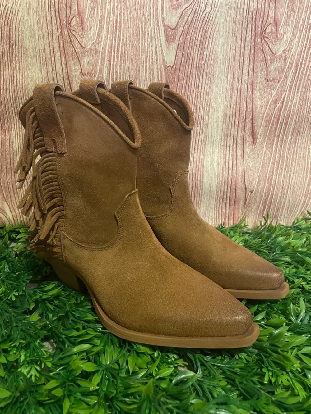 Sundance Women's Suede Fringe Western Ankle Boots